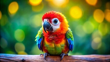 Adorable Baby Parrot with Big Eyes: Playful Bird Logo Design