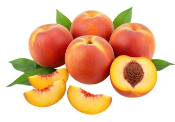 Fresh peaches still life photography fruit harvest summer season