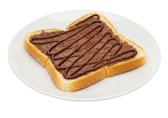 Chocolate spread on toast breakfast food photography closeup view