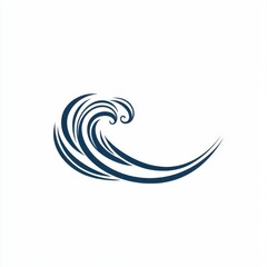 Fototapeta premium Stylized blue wave design representing ocean movement and energy.