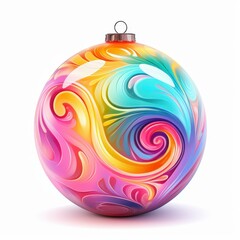 Obraz premium Transform your holiday decor with this pastel ornament, showcasing beautiful swirling patterns for a charming touch.