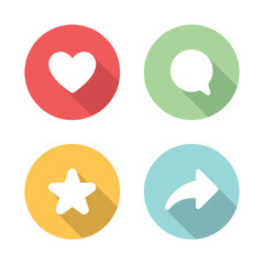 Vector Social Media Icon Set. Like Comment Favorite Share