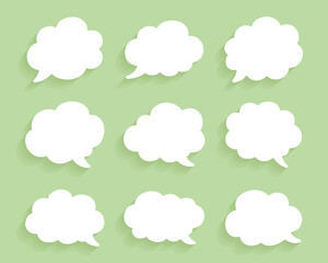 Vector Cloud Message Collection. Cloud Speech Bubble Set