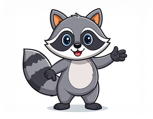 Adorable Raccoon Character – Isolated Mascot-Style Illustration