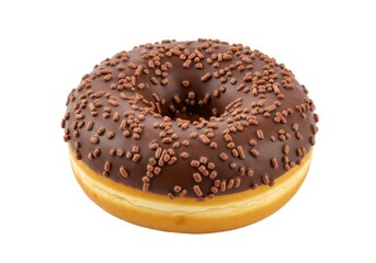 Delicious glazed donut with sprinkles isolated on a white surface