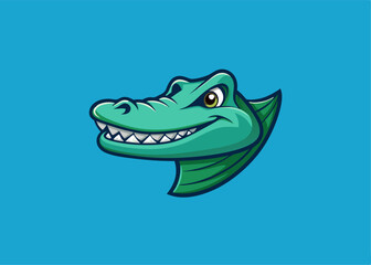 Alligator Emblem: The charming allure of a cartoonish alligator, set against a vibrant sky-blue backdrop. This emblem embodies the wilderness in simplicity