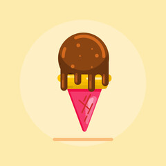 Fresh chocolate ice cream summer time, summer drink