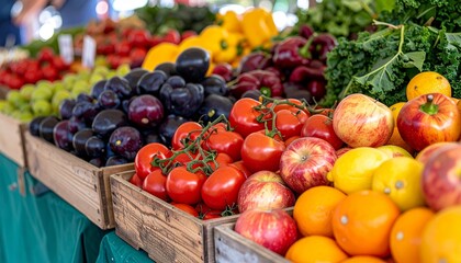 fruits and vegetables in the market