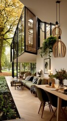 Modern open-plan living area with natural light