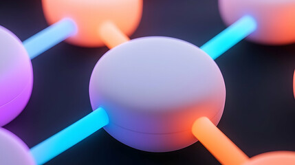 Abstract Network Connections Glowing Nodes and Links Digital Technology