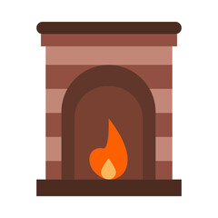 Fototapeta premium Fireplace flat icon