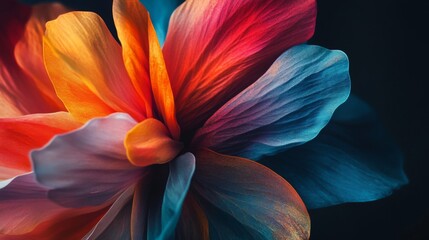 Obraz premium Vibrant Colorful Flower Petals Closeup Macro