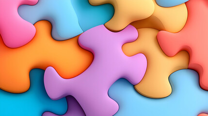 Obraz premium Pastel Puzzle Pieces Abstract Background