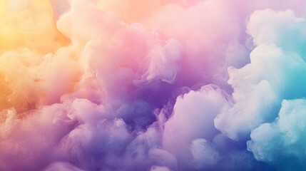 Fototapeta premium Pastel Rainbow Clouds Dreamy Soft Fluffy Background