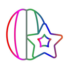 Obraz premium Star fruit line gradient icon