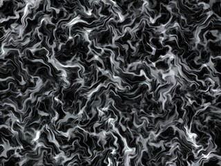 An abstract background with a swirling, marbled pattern in black and white, creating a dark, mysterious effect.