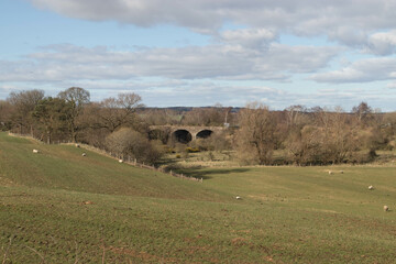 Pastures in West Calder and Oakbank Viaduct