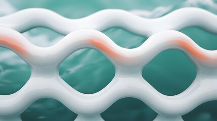 Close-up White Metal Grating Fence Texture