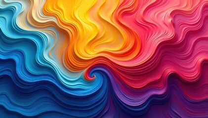 Abstract swirling paint textures in vibrant hues , visual, texture, paint