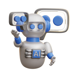 3D AI Chatbot Communication Robot Icon