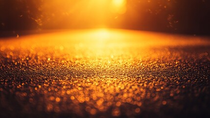 An elegant golden bokeh light background with a soft gradient transitioning from warm gold to deep amber