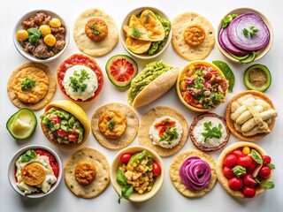 Aerial View of Gorditas: Delicious Mexican Food Clipart Collection