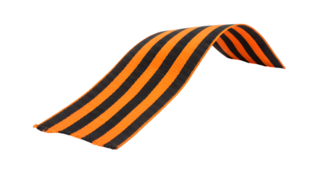 St george ribbon with orange and stripes isolated against a plain backdrop on transparent background