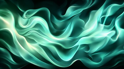 Obraz premium Abstract teal green swirling background