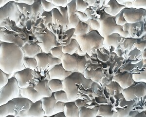 Stylized Coral Forms on Textured Surface