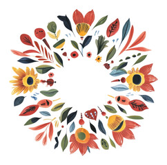 Obraz premium PNG Maxican folk art illustration circle decorative.