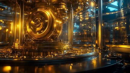 Obraz premium Advanced machinery gold brass components