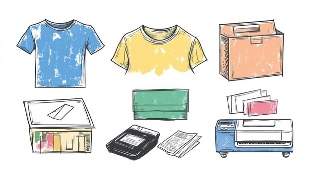 Apparel printing process T-shirts, packaging, and printing equipment