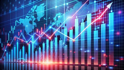 Fototapeta premium American Stock Market Growth: Inflation, Fed Rates & Unemployment Impact - Generative AI Stock Photo