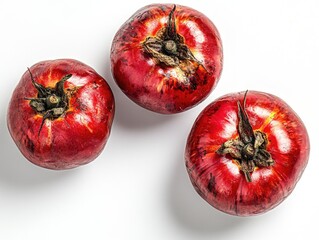 Three vibrant red tomatoes