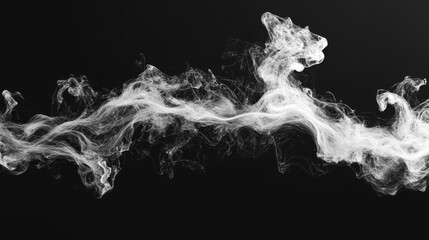 Abstract White Particles Flowing on Black Background