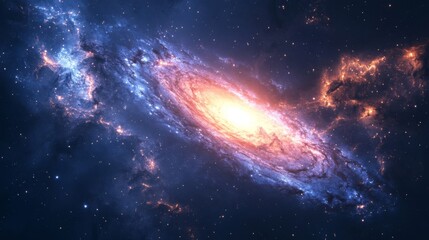 Obraz premium Majestic Spiral Galaxy in Deep Space