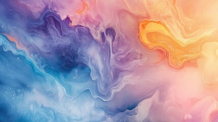 Abstract Fluid Art Painting with Vibrant Colors