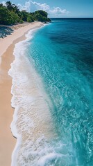 Paradise tropical beach waves high resolution hd wallpaper