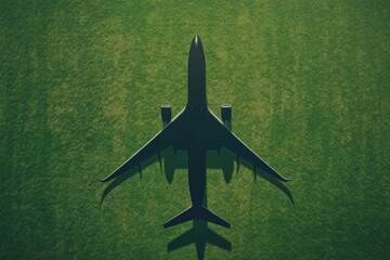 Airplane on a grassy field