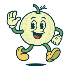 honeydew funny cartoon mascot character