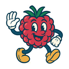raspberry funny cartoon mascot character