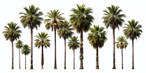 California Palm Tree Silhouettes: Isolated Left-Aligned  Stock Photo with Copy Space