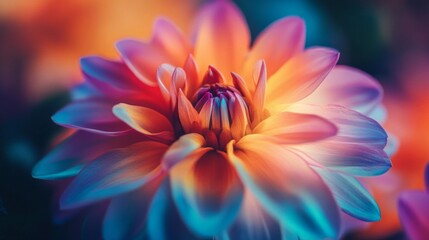 Obraz premium Vibrant Dahlia Bloom in Close-Up Macro Photography