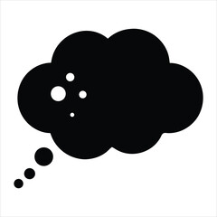 Cloud Shaped Thought Bubble with Three Small Dots