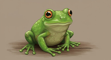 Obraz premium Green Frog Digital Painting