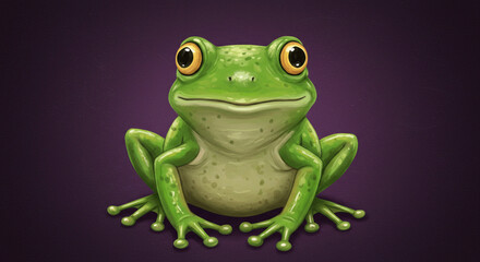 Obraz premium Green Frog Digital Painting