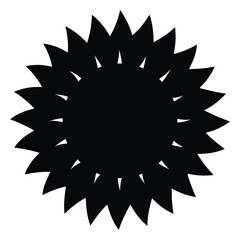 Sunflower Silhouette with Dense Jagged Petals