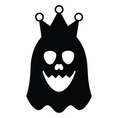 Ghost Head Wearing a Crown Made of Bones Silhouette