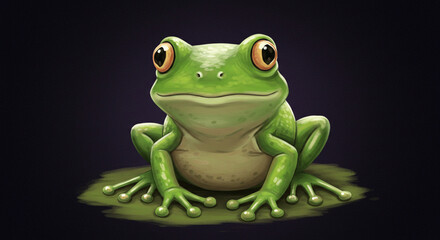 Obraz premium Green Frog Digital Painting