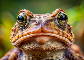 Fototapeta premium Close-up of Frowning Toad with Large Eyes - Unique Wildlife Photography